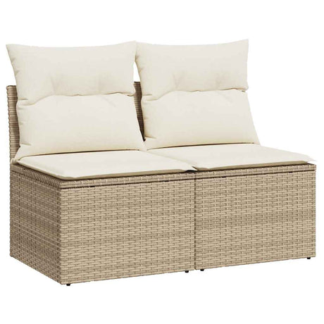 Vidaxl 2-delige loungeset met kussens poly rattan acacia beige