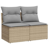 Vidaxl 2-delige loungeset met kussens poly rattan acacia beige