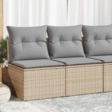 Vidaxl 2-delige loungeset met kussens poly rattan acacia beige