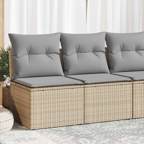 Vidaxl 2-delige loungeset met kussens poly rattan acacia beige