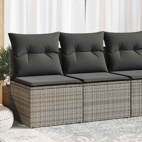 Vidaxl 2-delige loungeset met kussens poly rattan acacia grijs