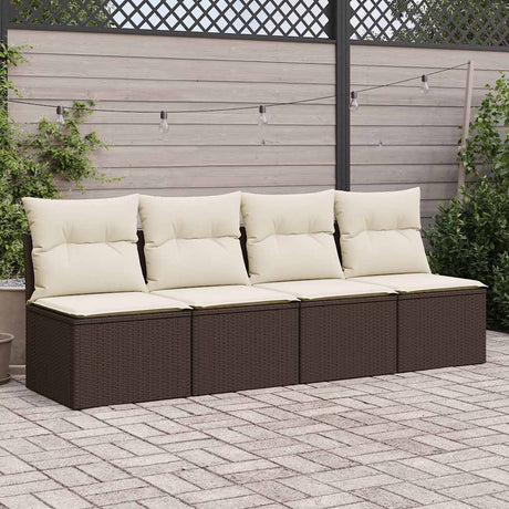 Vidaxl 2-delige loungeset met kussens poly rattan acacia bruin