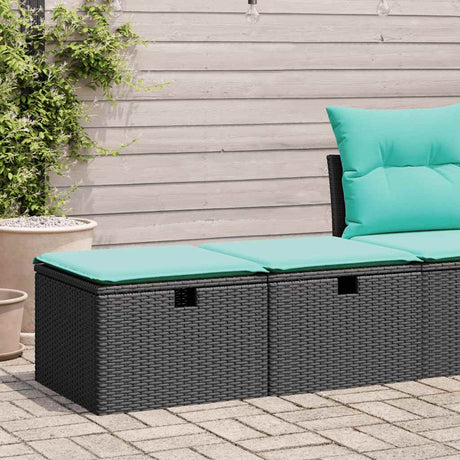 Vidaxl 2-delige loungeset met kussens poly rattan acacia zwart