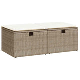Vidaxl 2-delige loungeset met kussens poly rattan acacia beige