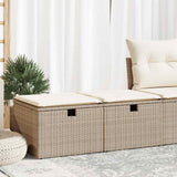 Vidaxl 2-delige loungeset met kussens poly rattan acacia beige