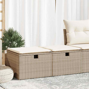 Vidaxl 2-delige loungeset met kussens poly rattan acacia beige
