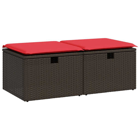 Vidaxl 2-delige loungeset met kussens poly rattan acacia bruin