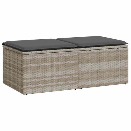 Vidaxl 2-delige loungeset met kussens poly rattan acacia lichtgrijs