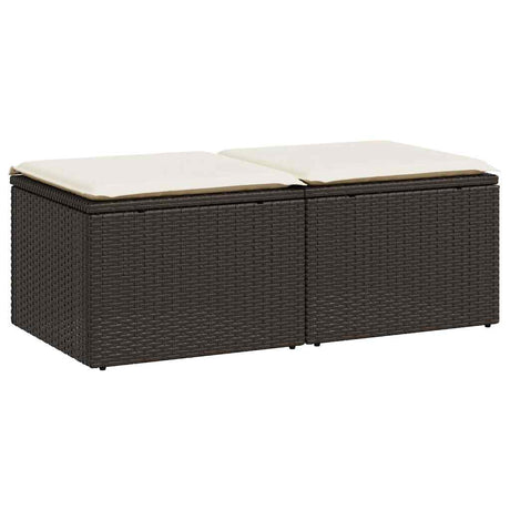 Vidaxl 2-delige loungeset met kussens poly rattan acacia bruin