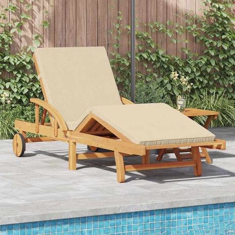 Vidaxl ligstoel massief acaciahout beige