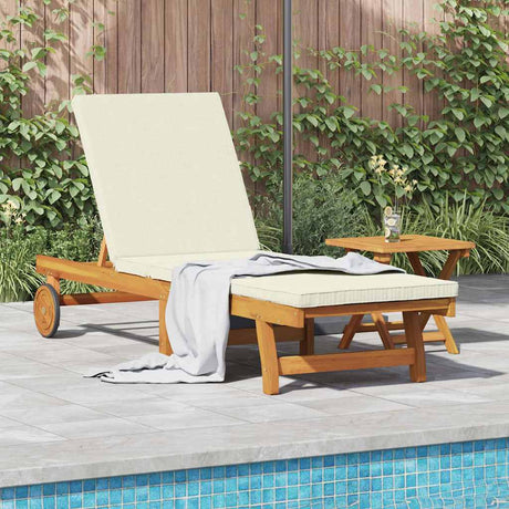 Vidaxl ligstoel bruin en crème 199 x 63 x 85 cm massief acaciahout