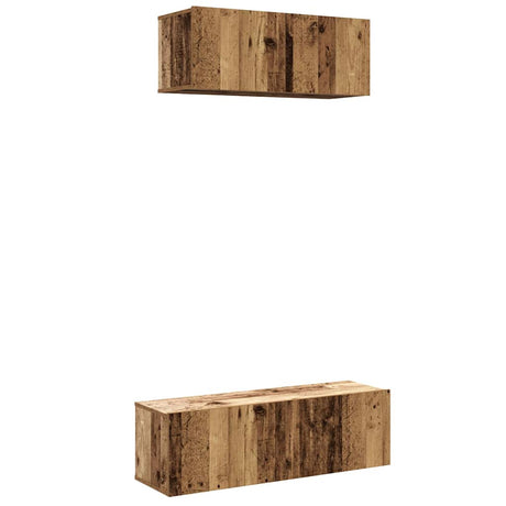 Vidaxl 2-delig tv-meubelset wandmontage bewerkt hout oud houtkleurig