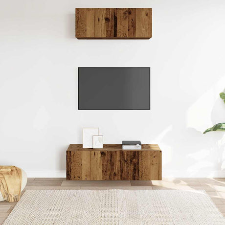Vidaxl 2-delig tv-meubelset wandmontage bewerkt hout oud houtkleurig