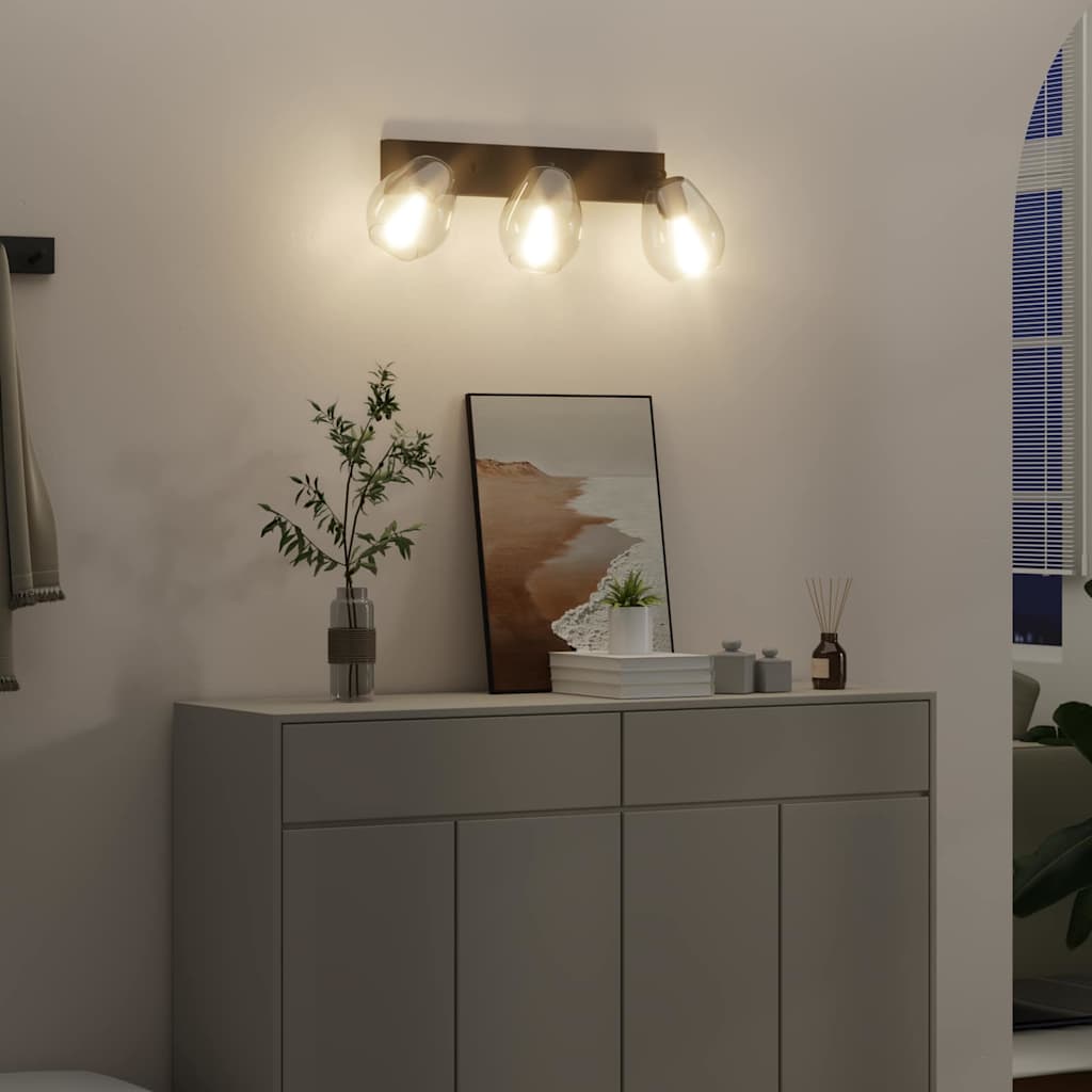 Vidaxl plafondspot zwart 54 x 13 x 26 cm glas en metaal