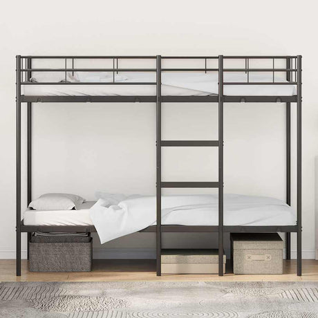 Vidaxl stapelbed zonder matras 90x190 cm staal zwart