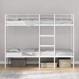Vidaxl stapelbed zonder matras 75x190 cm staal wit