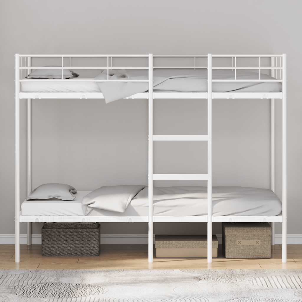 Vidaxl stapelbed zonder matras 90x190 cm staal wit