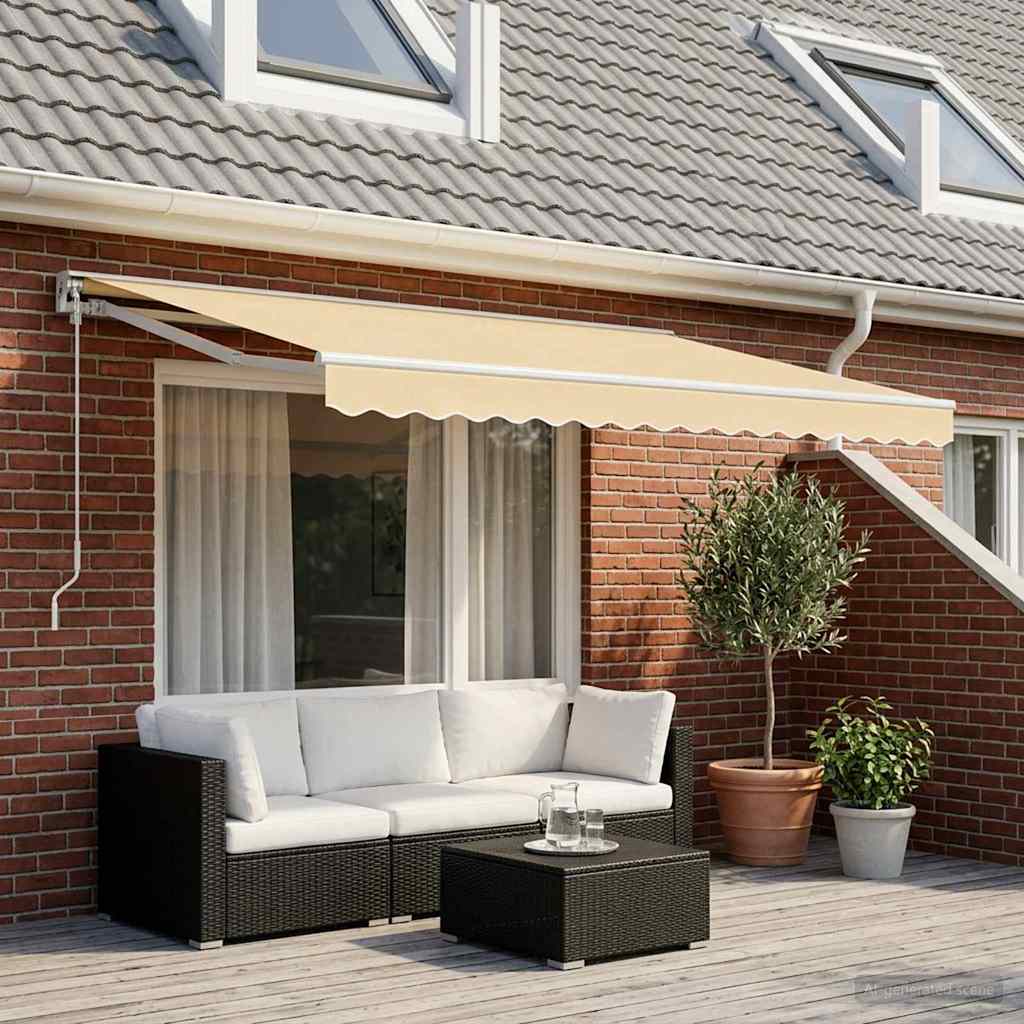Vidaxl vervangingsdoek voor zonnescherm crème 380 x 195 cm polyester