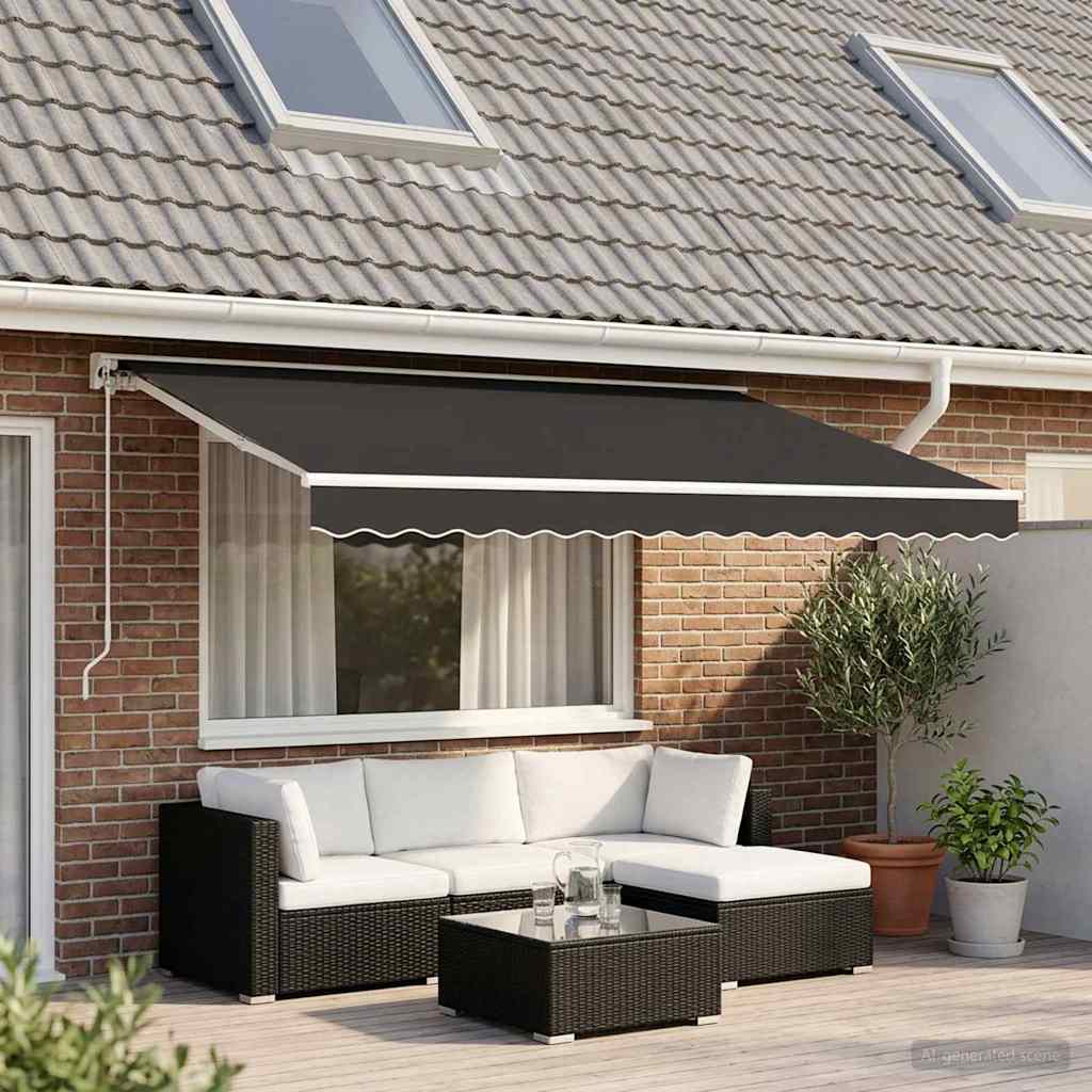 Vidaxl vervangingsdoek voor zonnescherm antraciet 380 x 195 cm