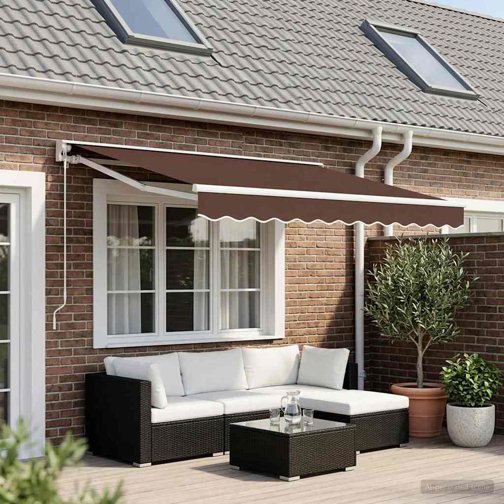 Vidaxl vervangingsdoek voor zonnescherm bruin 330 x 195 cm polyester