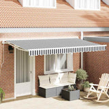 Vidaxl vervangingsdoek voor zonnescherm antraciet en wit 380 x 195 cm