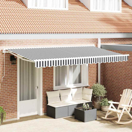 Vidaxl vervangingsdoek voor zonnescherm antraciet en wit 380 x 195 cm