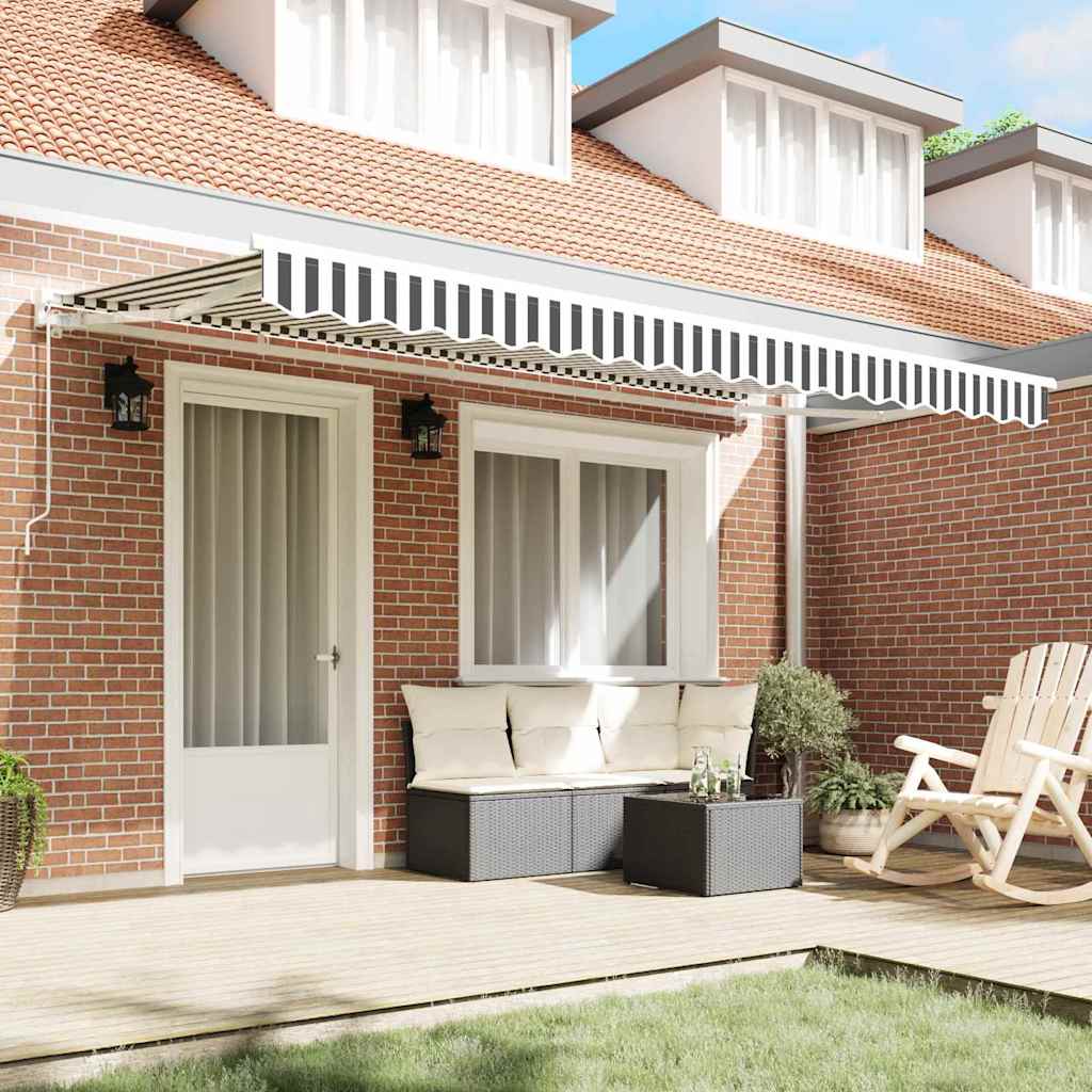Vidaxl vervangingsdoek voor zonnescherm antraciet en wit 380 x 195 cm