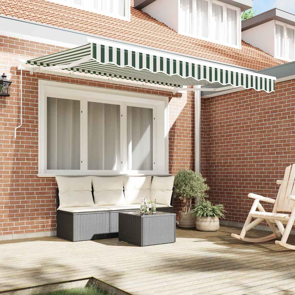 Vidaxl vervangend zonneschermdoek voor 3,5x2 m groen wit gestreept