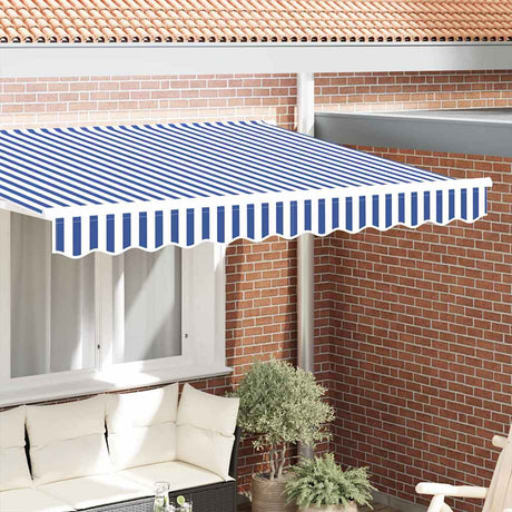Vidaxl vervangende volant voor 2,5 m blauw wit gestreept polyester