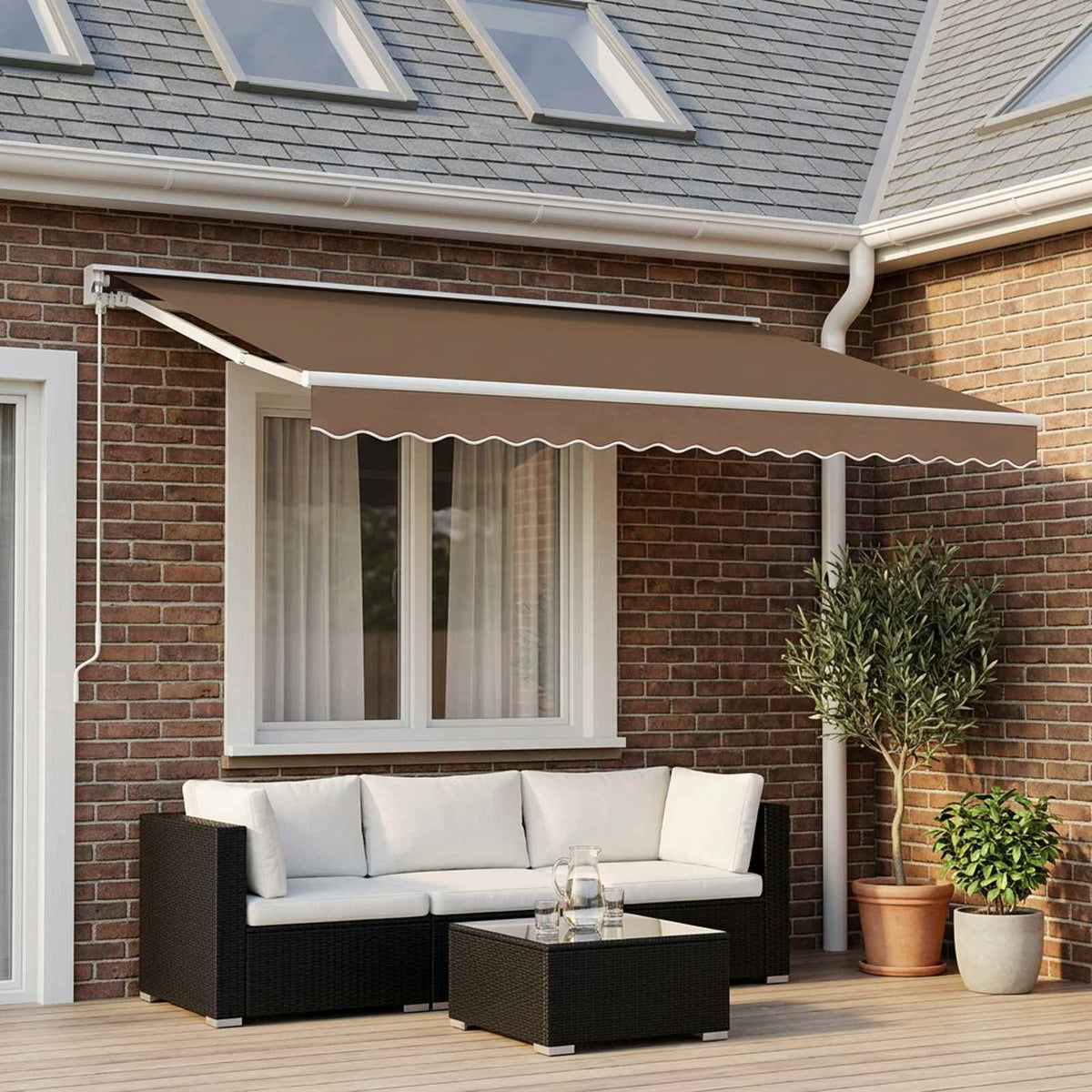 Vidaxl vervangende volant voor 4 m beige polyester