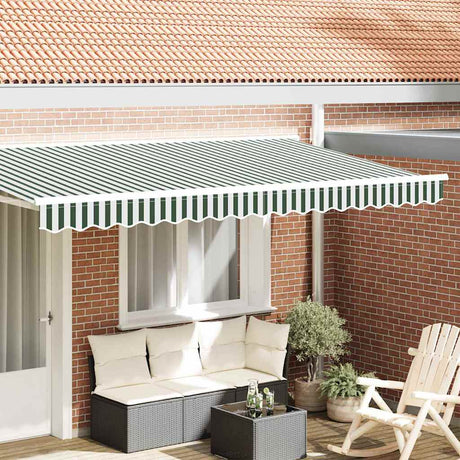 Vidaxl vervangende volant voor 4 m groen wit gestreept polyester