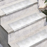 Vidaxl trap tread rechthoekig 10 pcs zilver 60 x 18 cm aluminium
