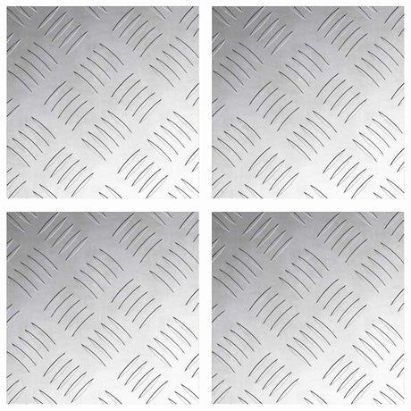 Vidaxl trap tread vierkant 4 pcs zilver 20 x 20 cm aluminium