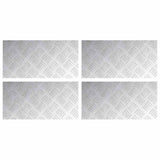 Vidaxl trap tread rechthoekig 4 pcs zilver 40 x 20 cm aluminium