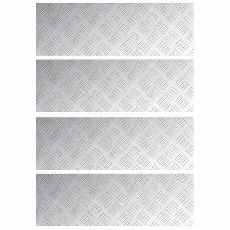 Vidaxl trap tread rechthoekig 4 pcs zilver 60 x 20 cm aluminium