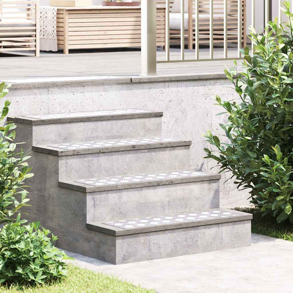 Vidaxl trap tread rechthoekig 4 pcs zilver 70 x 20 cm aluminium