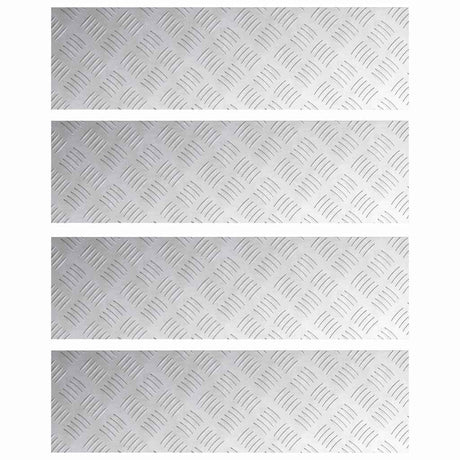 Vidaxl trap tread rechthoekig 4 pcs zilver 70 x 20 cm aluminium