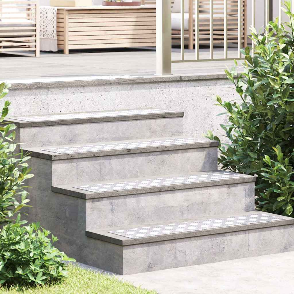 Vidaxl trap tread rechthoekig 4 pcs zilver 90 x 20 cm aluminium