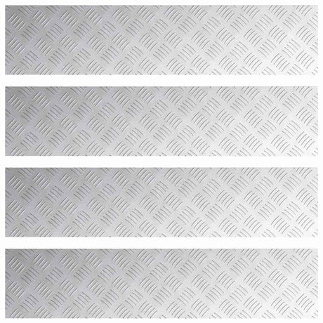 Vidaxl trap tread rechthoekig 4 pcs zilver 90 x 20 cm aluminium