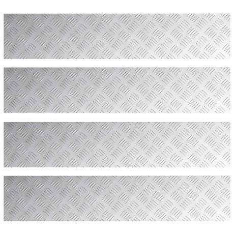 Vidaxl trap tread rechthoekig 4 pcs zilver 100 x 20 cm aluminium