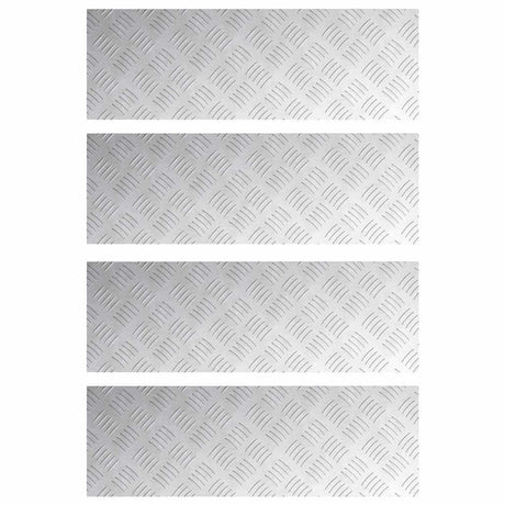 Vidaxl trap tread rechthoekig 4 pcs zilver 75 x 25 cm aluminium