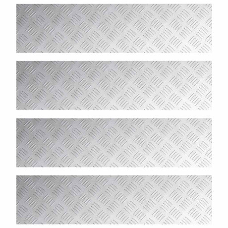 Vidaxl trap tread rechthoekig 4 pcs zilver 100 x 25 cm aluminium
