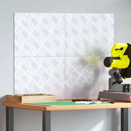 Vidaxl trap tread rechthoekig 4 pcs zilver 40 x 30 cm aluminium