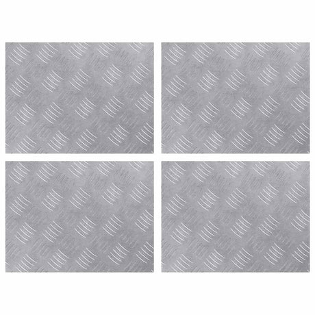 Vidaxl trap tread rechthoekig 4 pcs zilver 40 x 30 cm aluminium