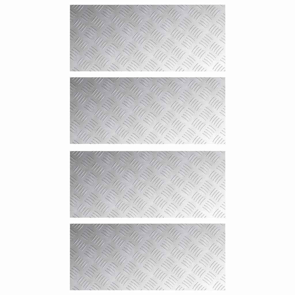 Vidaxl trap tread rechthoekig 4 pcs zilver 70 x 30 cm aluminium