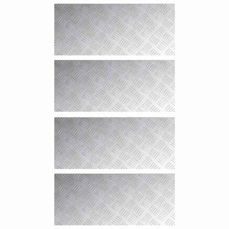 Vidaxl trap tread rechthoekig 4 pcs zilver 70 x 30 cm aluminium