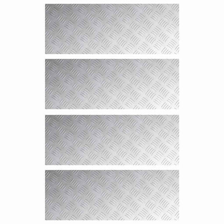 Vidaxl trap tread rechthoekig 4 pcs zilver 80 x 30 cm aluminium