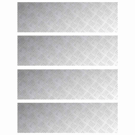 Vidaxl trap tread rechthoekig 4 pcs zilver 100 x 30 cm aluminium