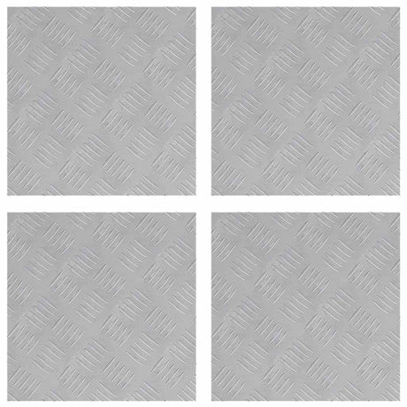 Vidaxl trap tread vierkant 4 pcs zilver 40 x 40 cm aluminium