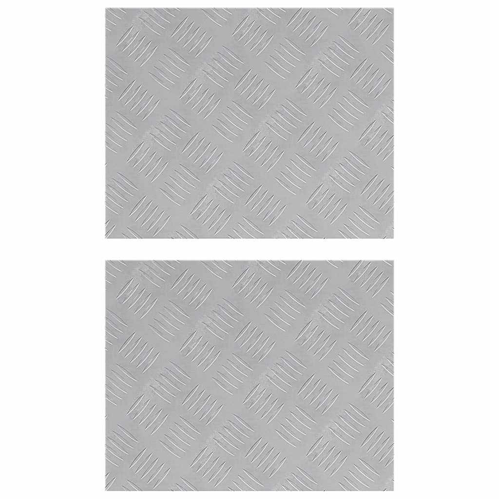 Vidaxl trap tread rechthoekig 2 pcs zilver 50 x 40 cm aluminium